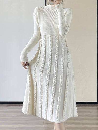 Elite Attire Boat Neck A-Line Umbrella Winter Dress