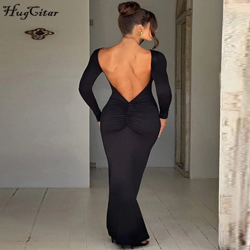 Elegant Long Sleeve Backless