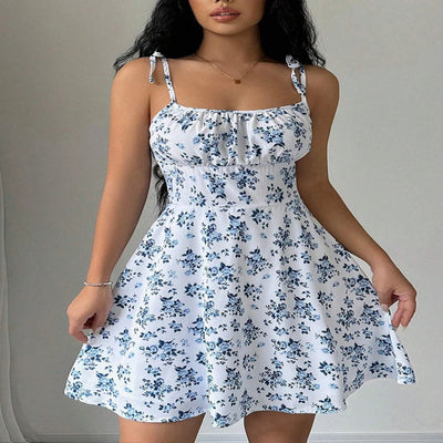 ELITE ATTIRE Floral Spaghetti Strap Summer Dress