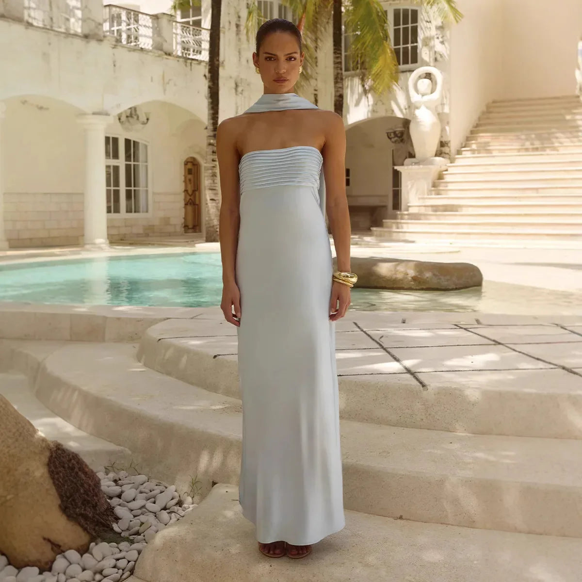 Maturity Satin Strapless Dress