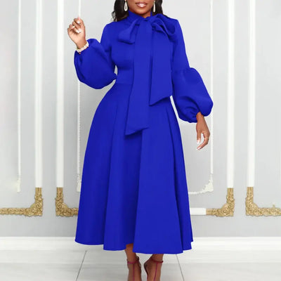 ELITE ATTIRE Bow Collar Luxury A-Line Birthday Dress