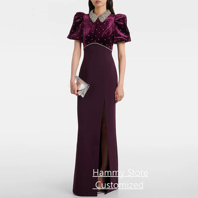 ELITE ATTIRE Arabian Diamante Slit Prom Gown