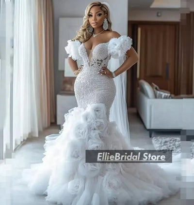 ELITE ATTIRE Luxury African Mermaid Wedding Dress