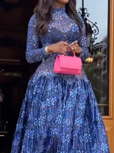 ELITE ATTIRE Elegant Slim High-Neck Long Evening Dress