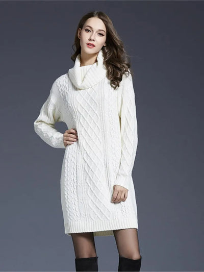 ELITE ATTIRE Autumn Winter Knitted Short Dress