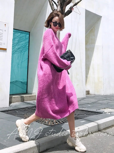Elite Attire Thick Knitted Oversize Winter Maxi Dress