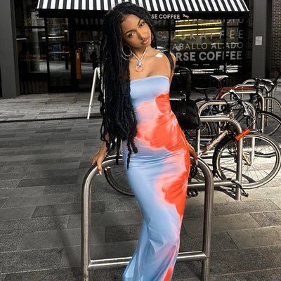 ELITE ATTIRE Elegant Strapless Summer Maxi Dress